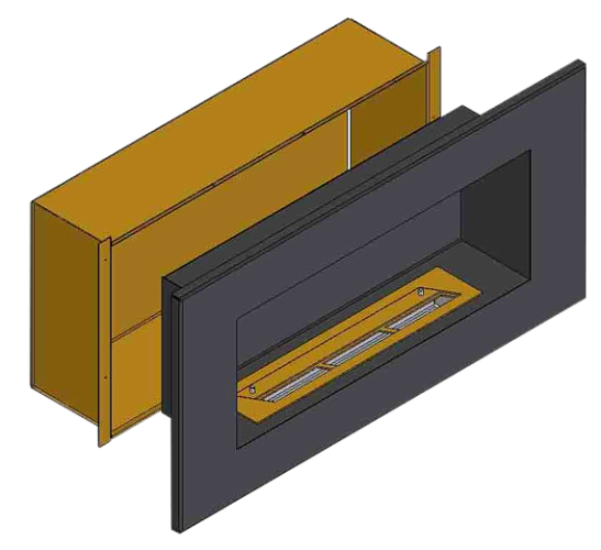 Теплоизоляционный корпус ZeFire для встраивания в мебель для очага 800 мм_0